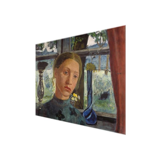 Tavlor porträtt Paula Modersohn-Becker - Girl'S Head In Front Of A Window