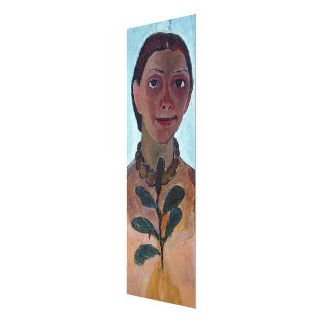 Tavlor porträtt Paula Modersohn-Becker - Self-Portrait With Camellia Twig