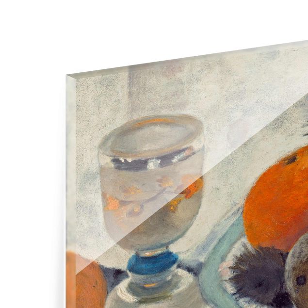Tavlor modernt Paula Modersohn-Becker - Still Life with frosted Glass Mug, Apples and Pine Branch