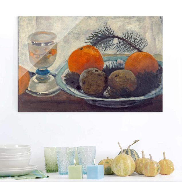 Konststilar Expressionism Paula Modersohn-Becker - Still Life with frosted Glass Mug, Apples and Pine Branch