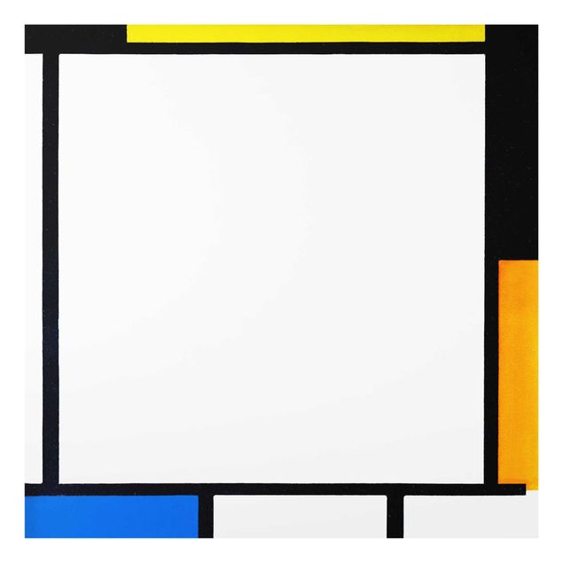 Glastavlor abstrakt Piet Mondrian - Composition III with Red, Yellow and Blue