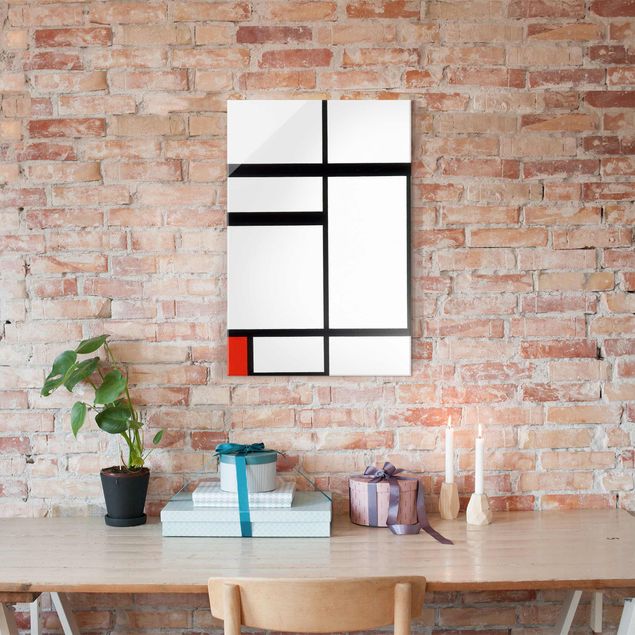 Konststilar Impressionism Piet Mondrian - Composition with Red, Black and White