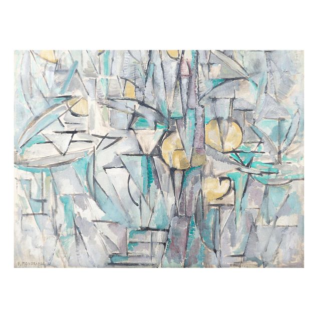 Glastavlor abstrakt Piet Mondrian - Composition X