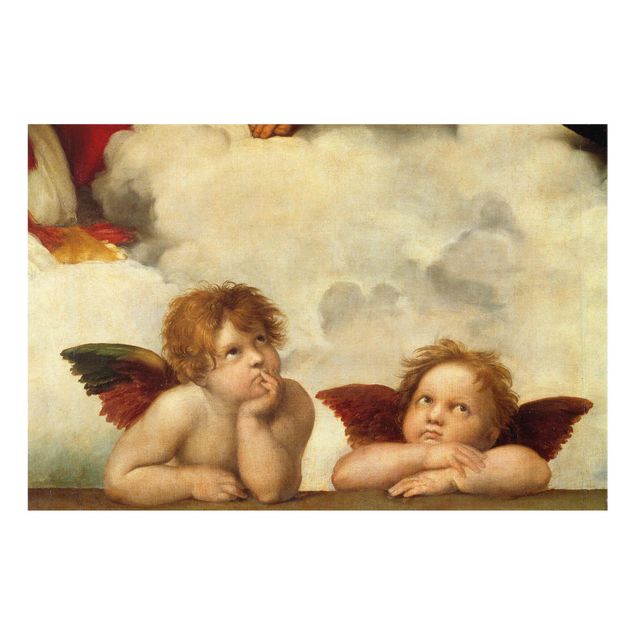 Glastavlor andlig Raffael - Two Angels. Detail from The Sistine Madonna