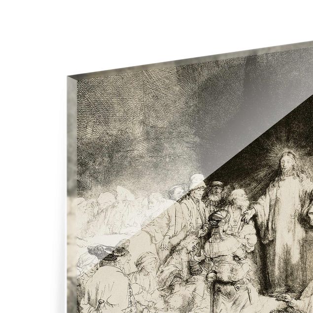 Tavlor porträtt Rembrandt van Rijn - Christ healing the Sick. The Hundred Guilder