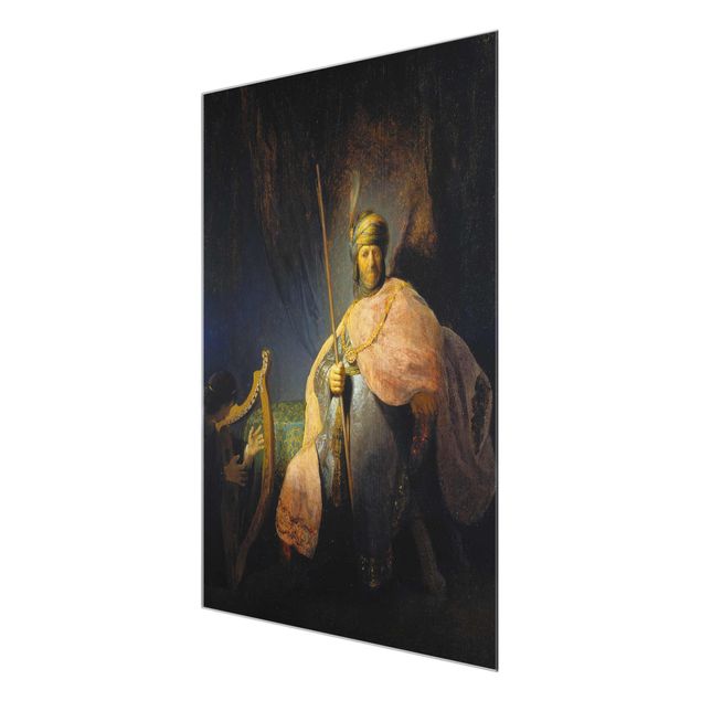 Tavlor porträtt Rembrandt van Rijn - David playing the Harp to Saul
