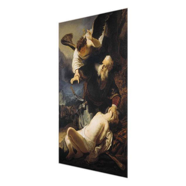 Tavlor konstutskrifter Rembrandt van Rijn - The Angel prevents the Sacrifice of Isaac