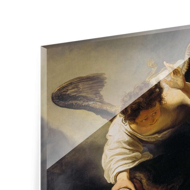Tavlor porträtt Rembrandt van Rijn - The Angel prevents the Sacrifice of Isaac