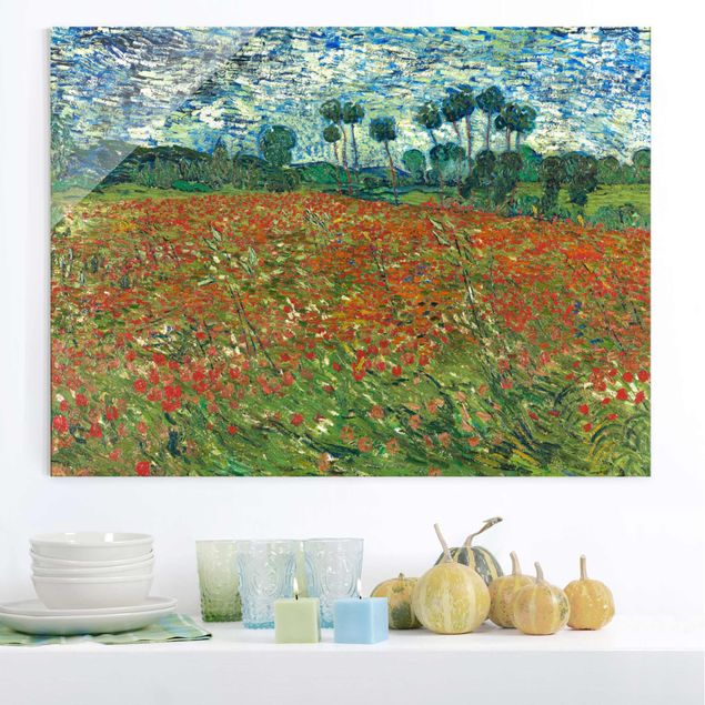Glastavlor vallmor Vincent Van Gogh - Poppy Field