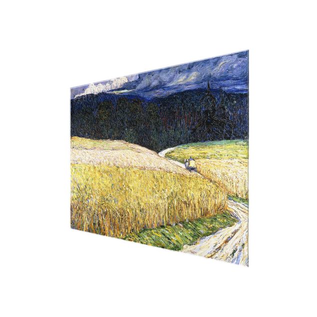 Glastavlor landskap Wassily Kandinsky - Kallmünz - Thunderstorm (The Stagecoach)