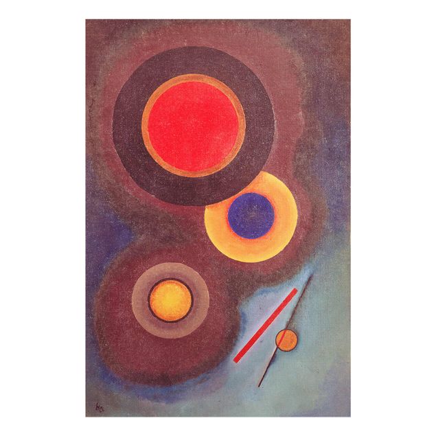 Glastavlor abstrakt Wassily Kandinsky - Circles And Lines
