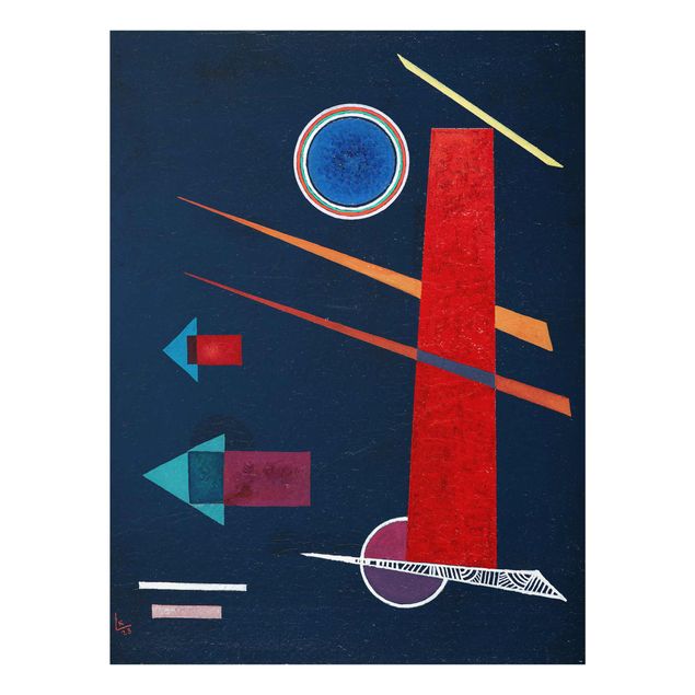 Glastavlor abstrakt Wassily Kandinsky - Powerful Red