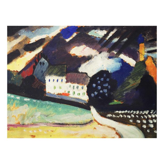 Glastavlor abstrakt Wassily Kandinsky - Murnau, Castle And Church Ii