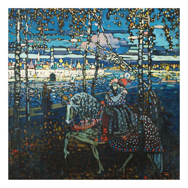 Glastavlor abstrakt Wassily Kandinsky - Riding Paar