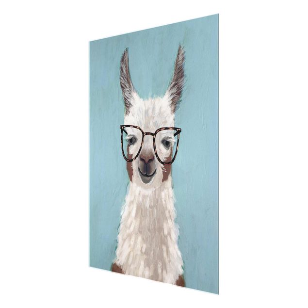 Tavlor blå Lama With Glasses II