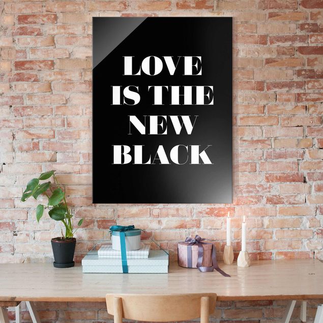 Glastavlor svart och vitt Love Is The New Black