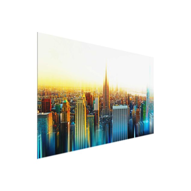 Glastavlor arkitektur och skyline Manhattan Abstract