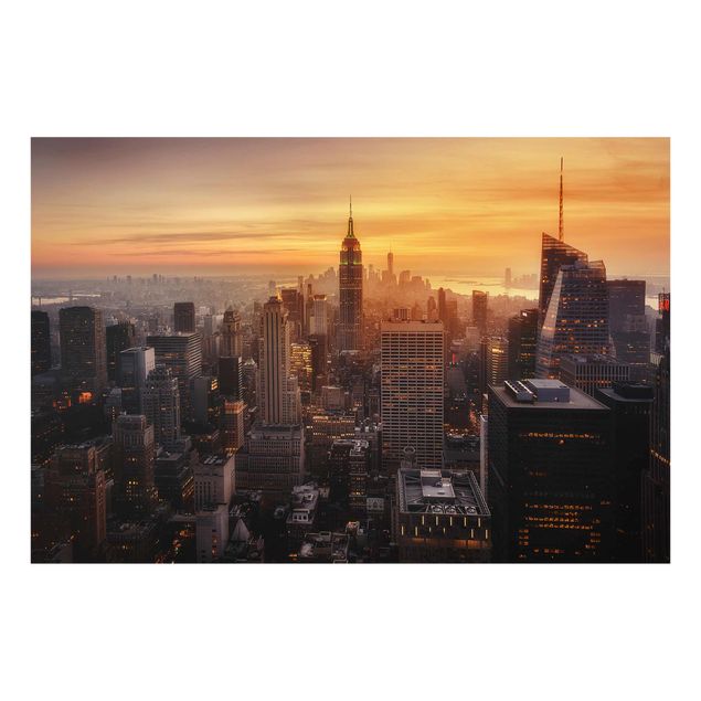 Tavlor arkitektur och skyline Manhattan Skyline Evening