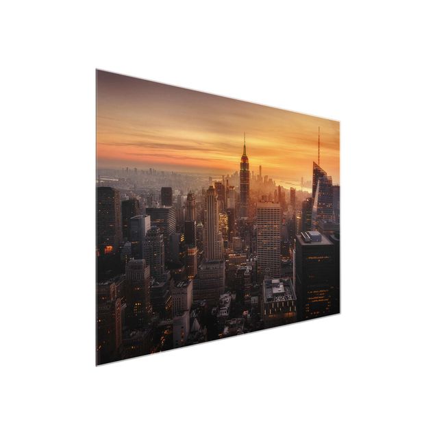 Glastavlor arkitektur och skyline Manhattan Skyline Evening