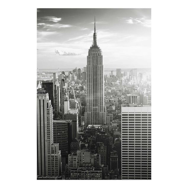 Glastavlor svart och vitt Manhattan Skyline