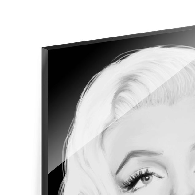 Glas Magnettavla Marilyn With Earrings
