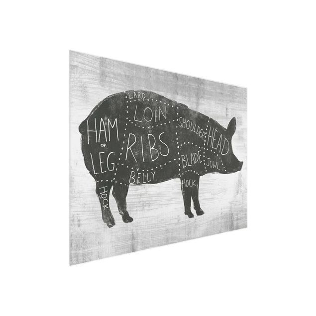 Tavlor svart och vitt Butcher Board - Pig