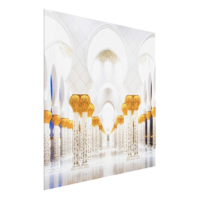 Glastavlor andlig Mosque In Gold