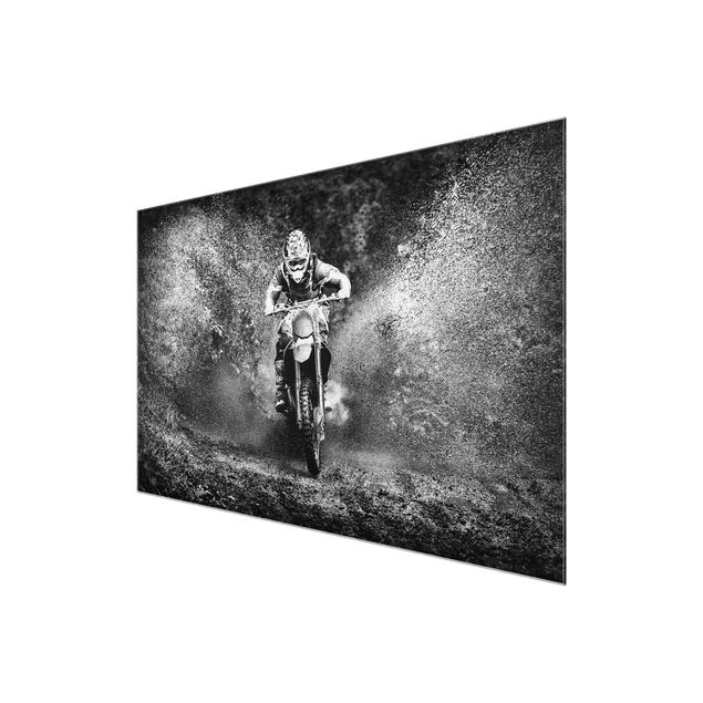 Tavlor svart och vitt Motocross In The Mud