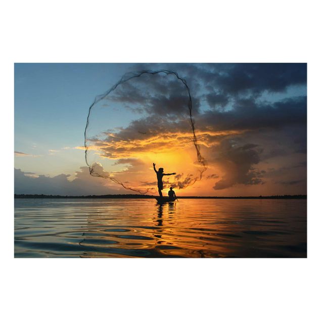 Tavlor hav Fishing Net At Sunset