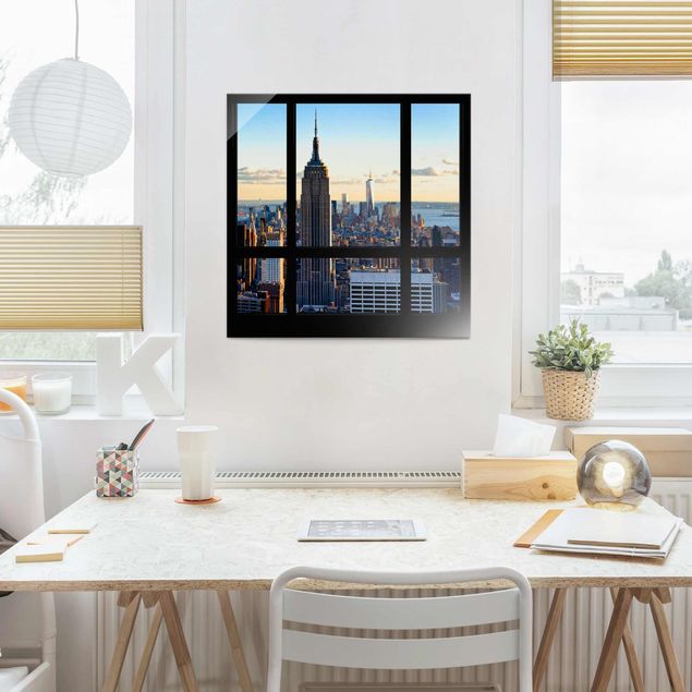 Kök dekoration New York Window View Of The Empire State Building