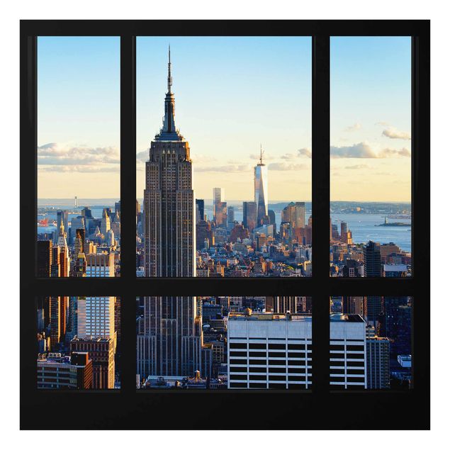 Tavlor arkitektur och skyline New York Window View Of The Empire State Building