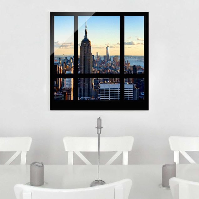 Glastavlor New York New York Window View Of The Empire State Building