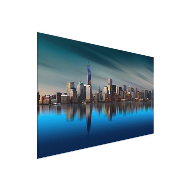 Glastavlor arkitektur och skyline New York World Trade Center