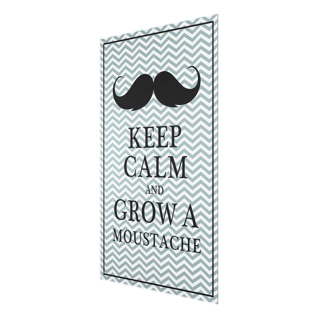 Glas Magnetboard Keep Calm and Grow a Moustache
