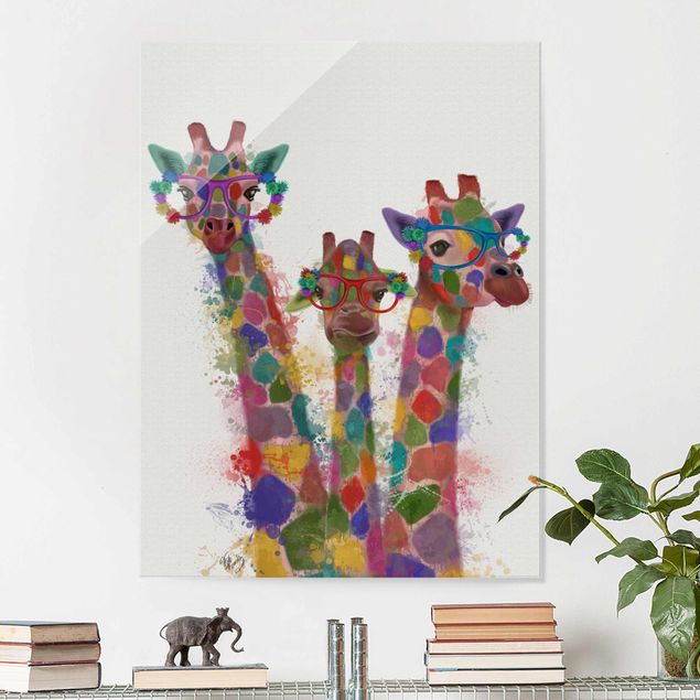 Inredning av barnrum Rainbow Splash Giraffe Trio