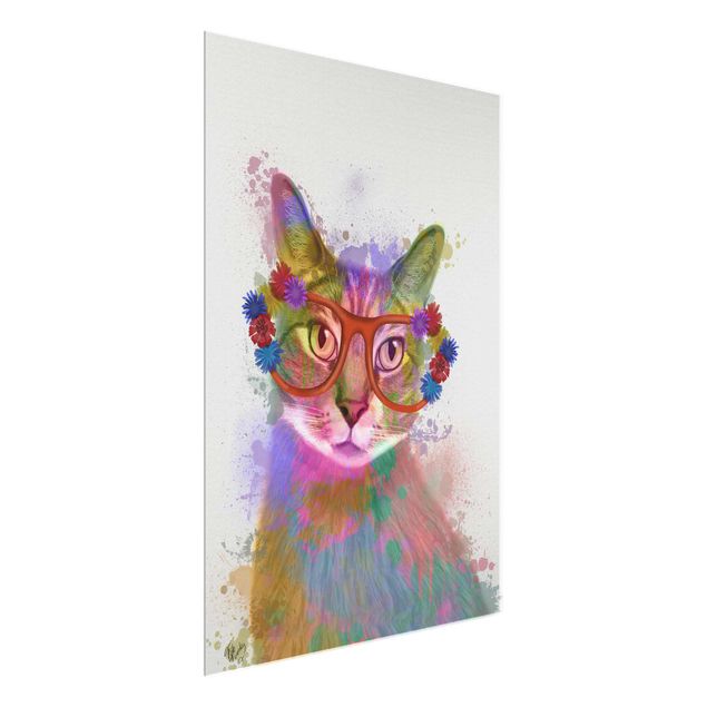 Tavlor modernt Rainbow Splash Cat