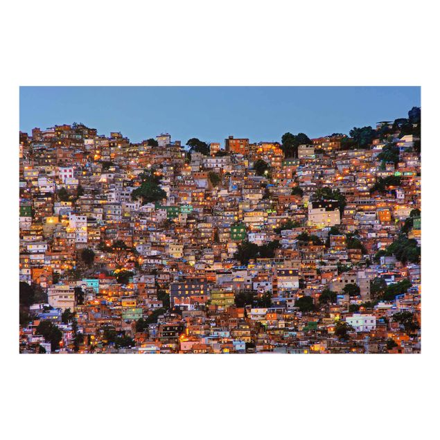 Tavlor modernt Rio De Janeiro Favela Sunset