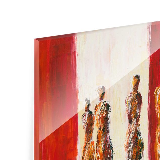 Glas Magnetboard Petra Schüßler - Six Figures In Red
