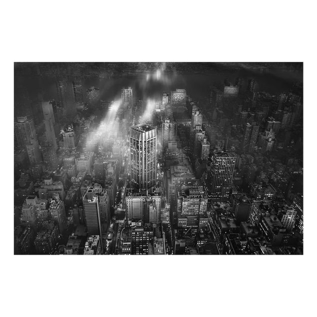Glastavlor svart och vitt Sunlight Over New York City
