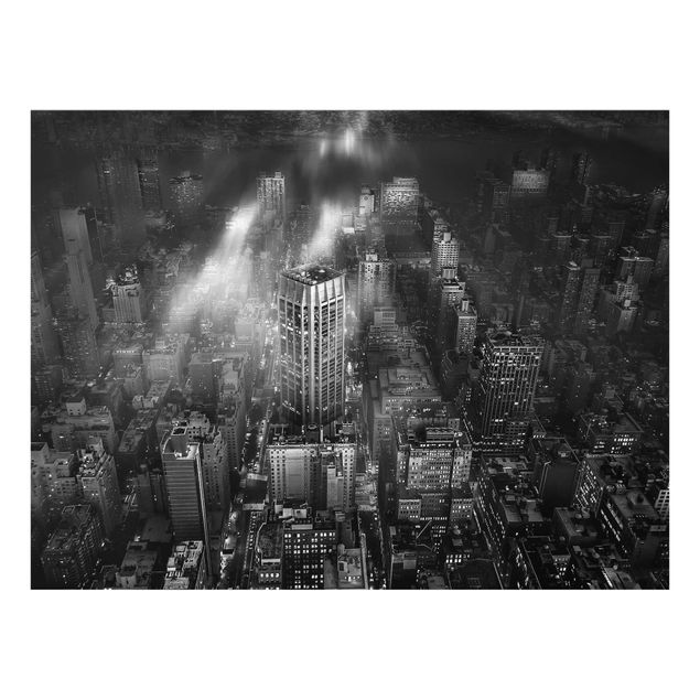 Glastavlor svart och vitt Sunlight Over New York City