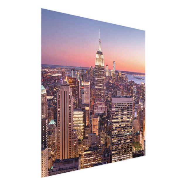 Glastavlor solnedgångar Sunset Manhattan New York City