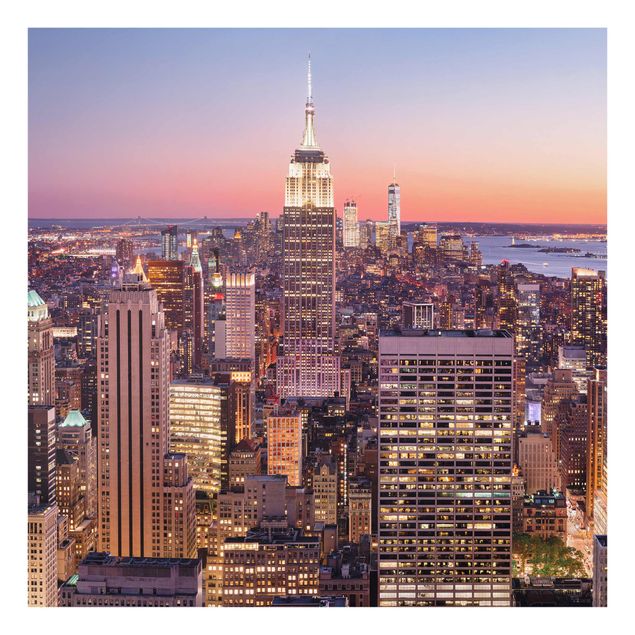Tavlor landskap Sunset Manhattan New York City