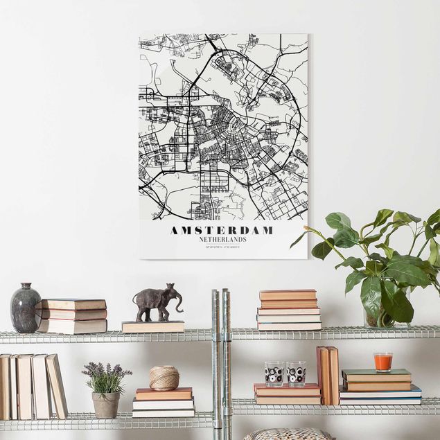 Glastavlor världskartor Amsterdam City Map - Classic