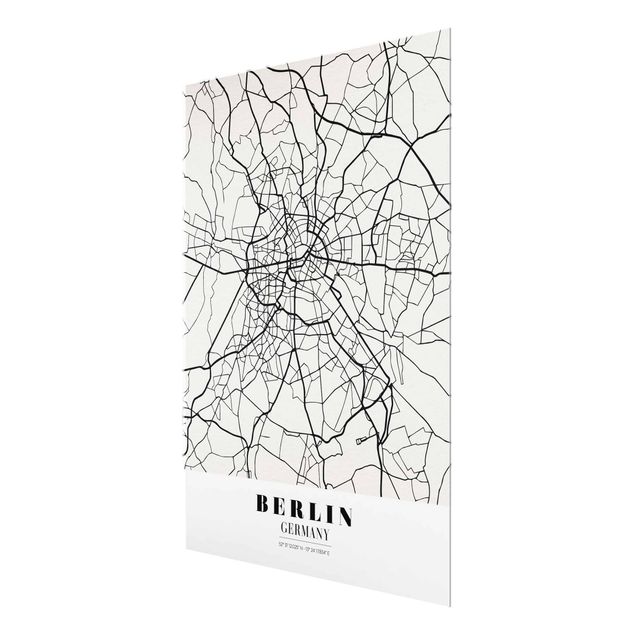 Tavlor svart och vitt Berlin City Map - Classic