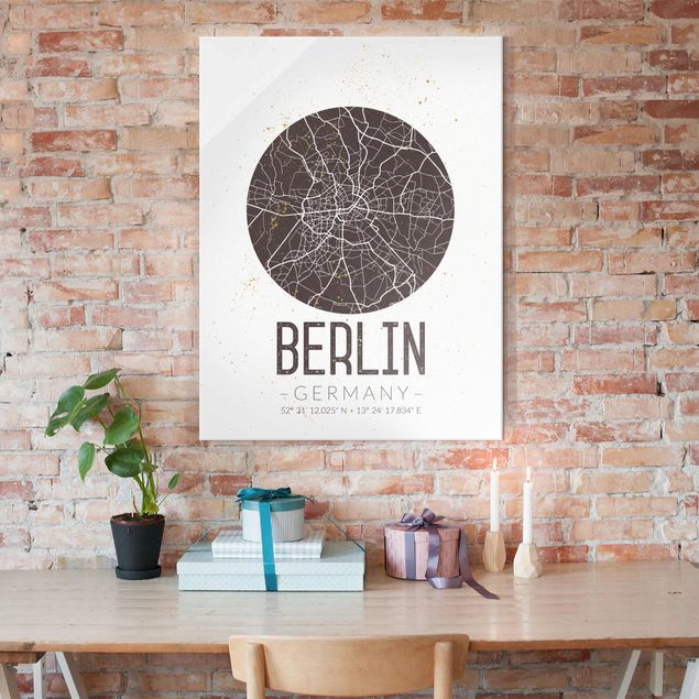 Kök dekoration City Map Berlin - Retro