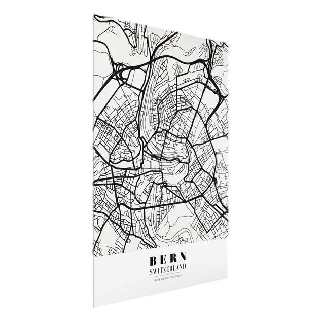 Glastavlor ordspråk Bern City Map - Classical