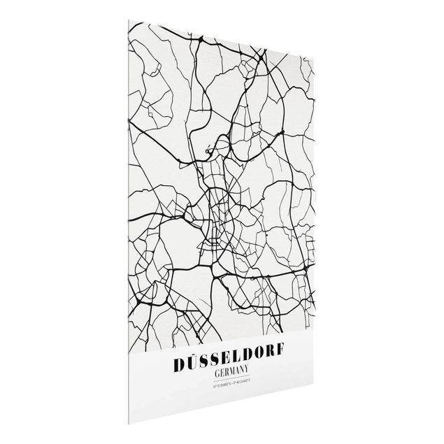Glastavlor ordspråk Dusseldorf City Map - Classic