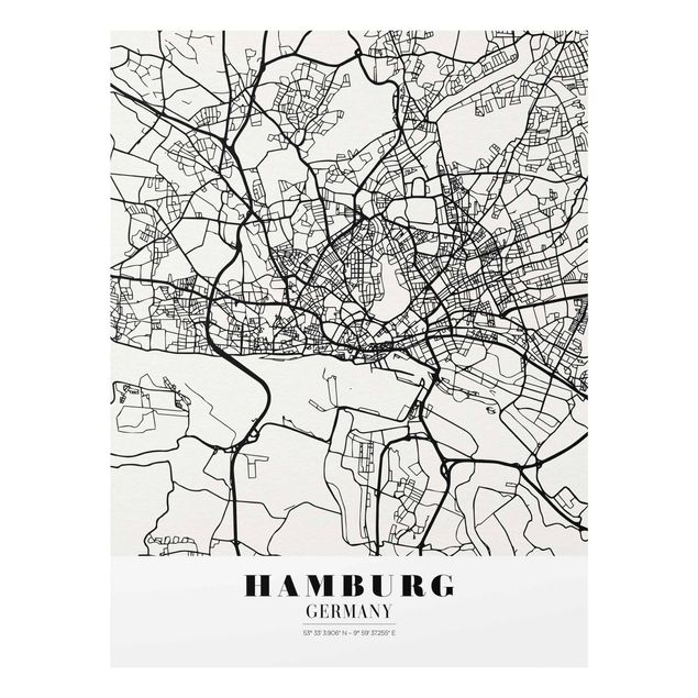 Glastavlor ordspråk Hamburg City Map - Classic