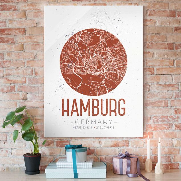 Glastavlor Hamburg Hamburg City Map - Retro