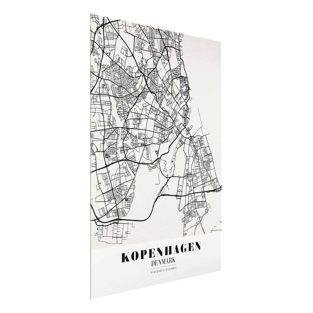 Glastavlor ordspråk Copenhagen City Map - Classic